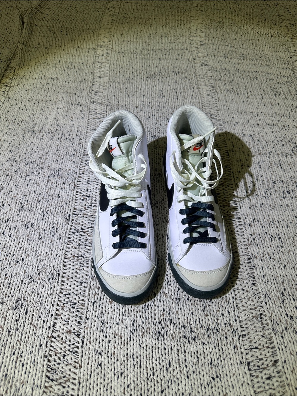 Nike Kids White and Black High-Top Sneakers